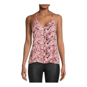 NO BOUNDARIES Womens Size Medium (7-9) Sleeveless Mod Print Cami Tank Top Shirt